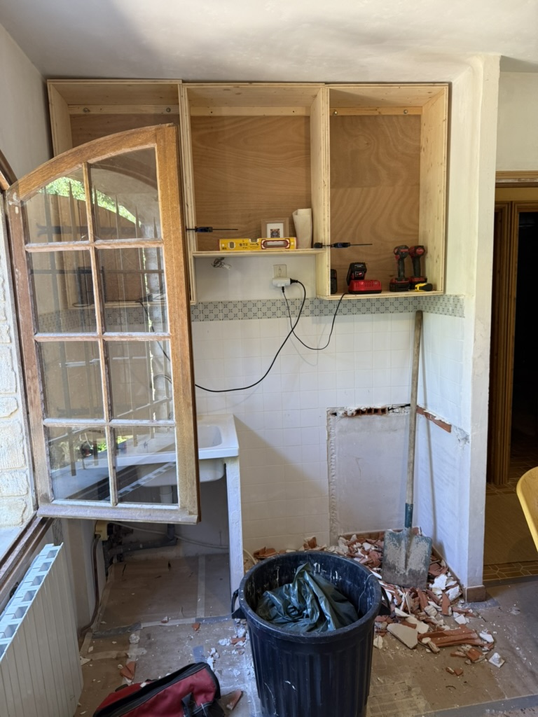 Rocambole second kitchen during renovation.
